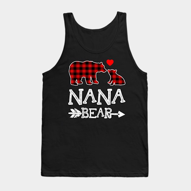 Nana Bear Christmas Pajama Red Plaid Buffalo Gift Shirt Tank Top by Kelley Clothing